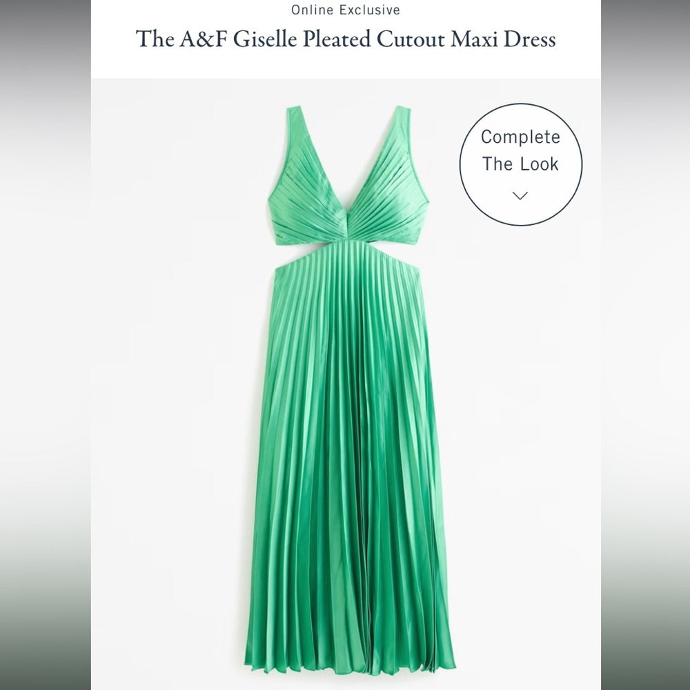 Abercrombie Giselle Pleated Cutout Maxi Dress - Green - Small